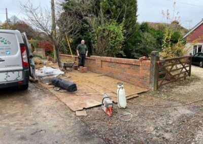 Brick construction at front of garden 1