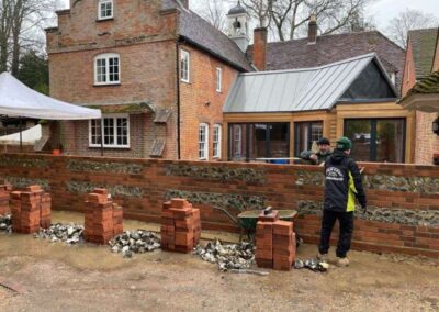 Brick wall construction process