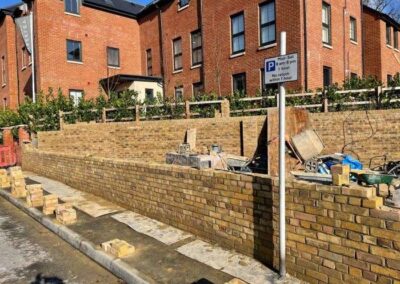 Brickwork wall on road 1