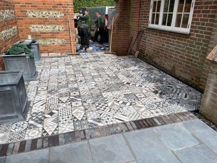 Building new patterned patio