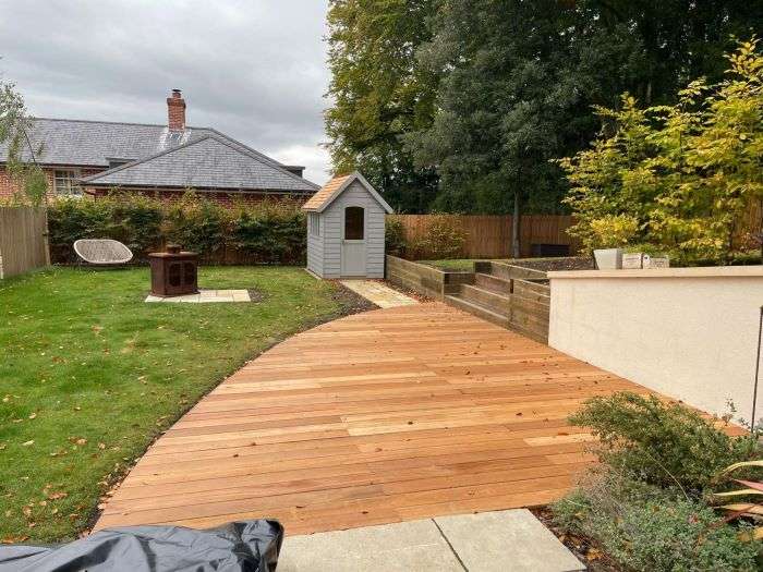 Decking-in-back-garden Decking in back garden