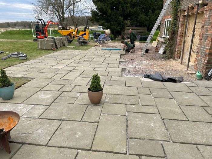 New patio being built by gemini