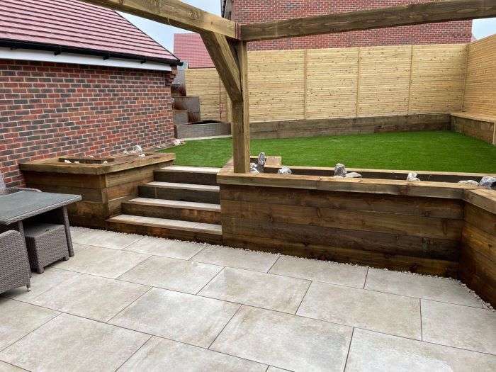 Outside patio steps area in back garden